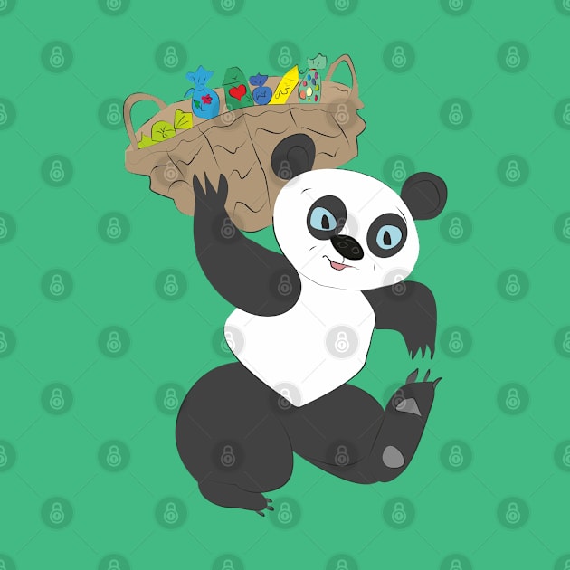 Panda with candy by Alekvik