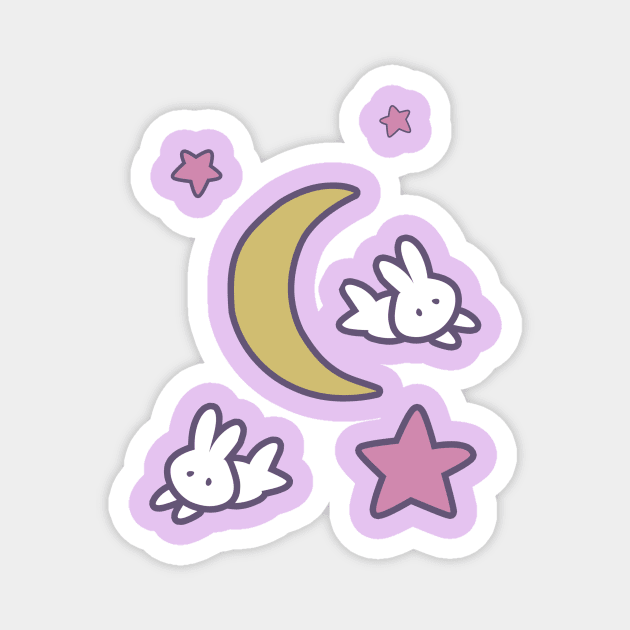 Sailor Moon Usagi Stars Bunny Moon Tshirt Magnet by adorpheus