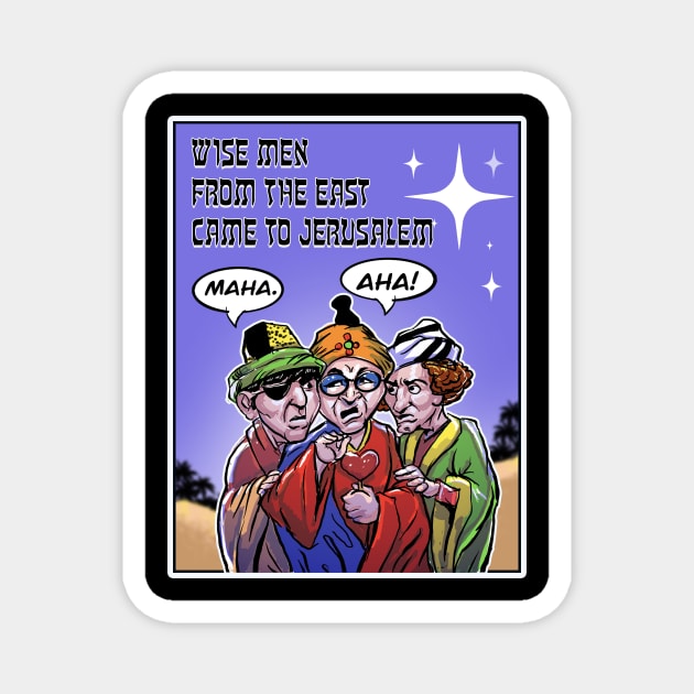 Three Wise Stooges Magnet by Biomek