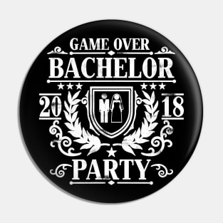 Mens Bachelor Party 2018 Groom Squad Stag Night T Shirt Gift Pin
