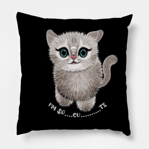 Cute Kitty Pillow by madlymelody