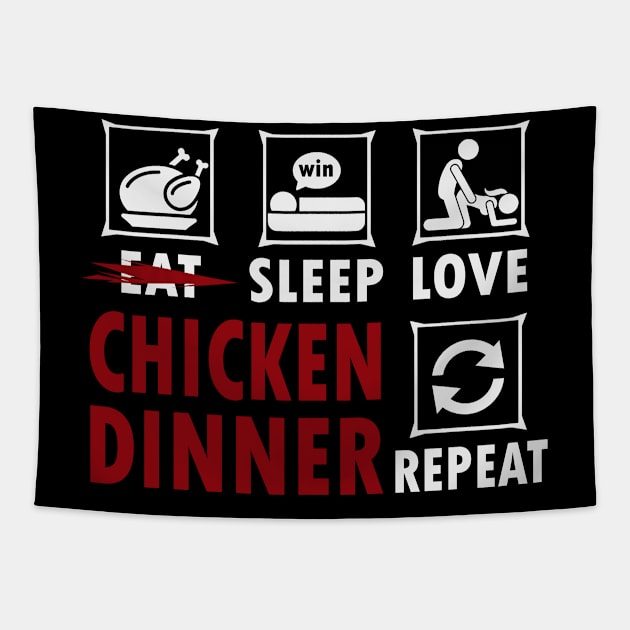 Eat Sleep Pubg Repeat X Love Tapestry by NeetScrewd