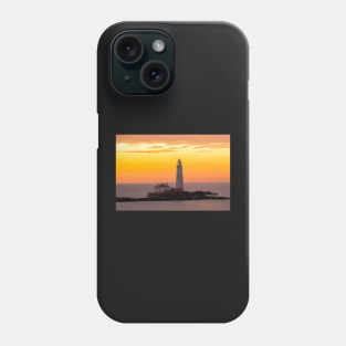 St marys island lighthouse at sunrise Phone Case