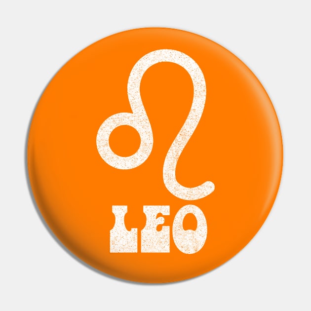 Leo / Retro Zodiac Symbol Faded-Style Design Pin by CultOfRomance