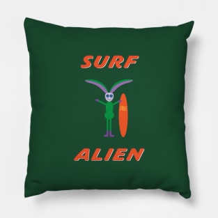 Surfing Alien Pillow