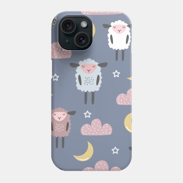 Sweet sleeping sheep pattern Phone Case by Arch4Design