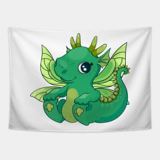 Cute green little dragon  2024 Tapestry