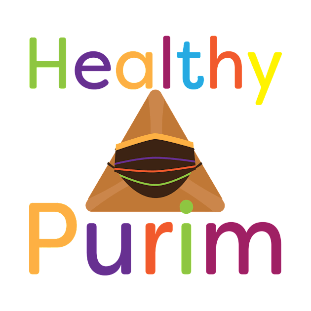 Funny colorful healthy Purim greeting by sigdesign