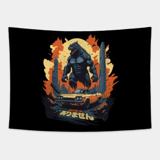 Godzilla car design Tapestry