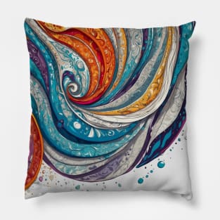 Seals in vibrant colors, and white background. Pillow