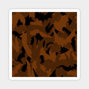 Spooky Camo Bats in Orange Magnet