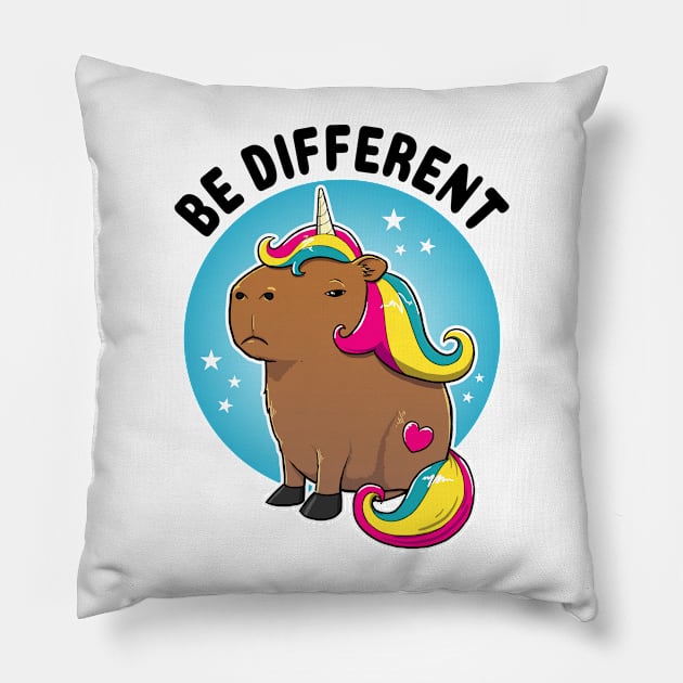 Be different Capybara Unicorn Pillow by capydays