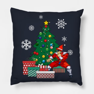 M Bison Around The Christmas Tree Street Fighter Pillow