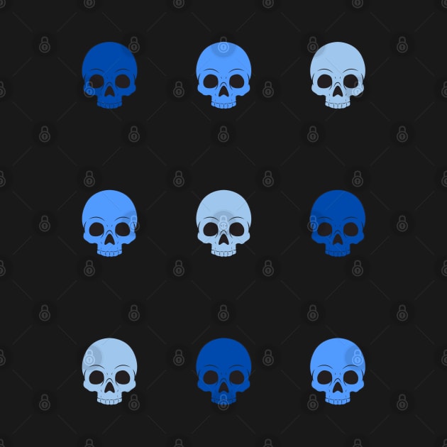 50 shades of blue skulls by Kahytal