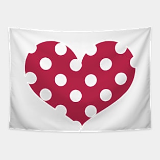 Color of The Year 2023 Viva Magenta Polkadot Heart Tapestry