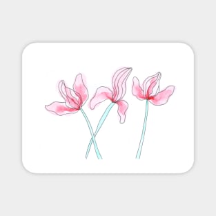 Watercolor, flowers, floral, flower, art decoration, sketch. Illustration hand drawn modern Magnet