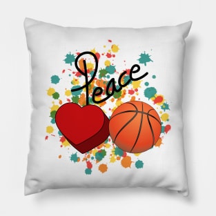 Peace Love Basketball Art Pillow