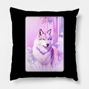 Wolf Watercolor Portrait 2 Pillow