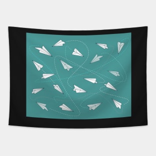 Paper planes pattern Tapestry
