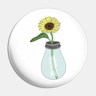 Sunflower in Light blub Pin