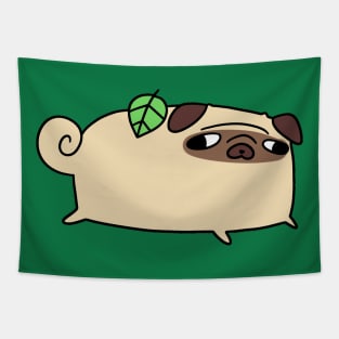 Green Leaf Pug Tapestry