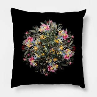 Vintage Siberian Pea Tree Flower Wreath Pillow