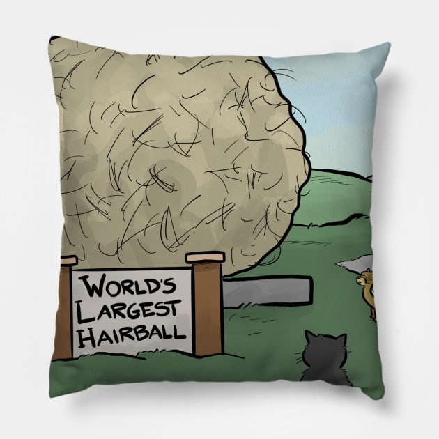 Giant Hairball Pillow by cartoonistnate