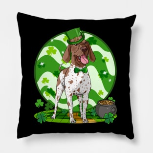 German Shorthaired Pointer Dog St Patricks Day Leprechaun Pillow