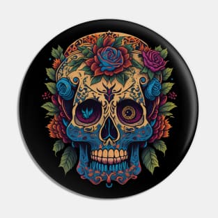 Embrace the Spirit of Día de los Muertos with Sugar Skull Art Pin