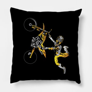 ORANGE DIRTBIKE MOTOCROSS FREESTYLE FLY Pillow