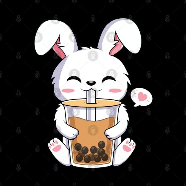 Kawaii Bunny Rabbit Drinking Boba Tea Anime by HCMGift