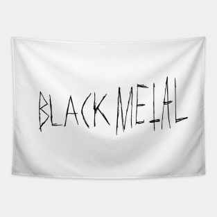 Black Metal Dark Text Design Tapestry