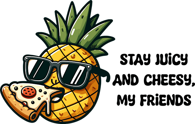 Pineapple Pizza Party Kids T-Shirt by Muslimory