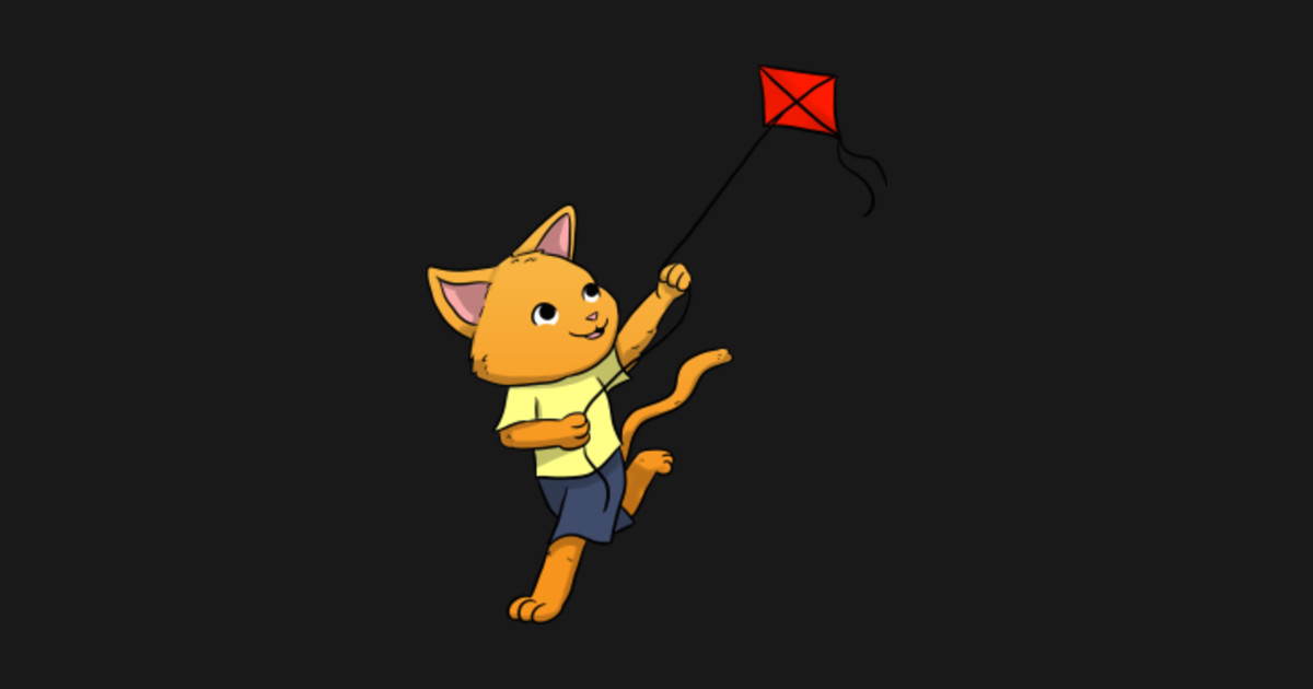 Cat kite flying Kite Flying Posters and Art Prints TeePublic