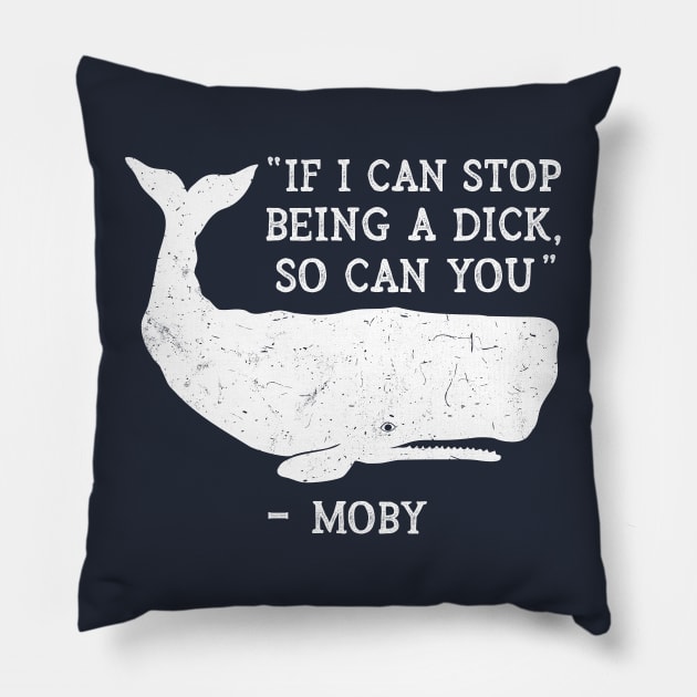 Funny Moby Dick T-Shirt Pillow by IncognitoMode