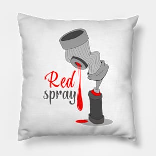 Cans red spray Pillow