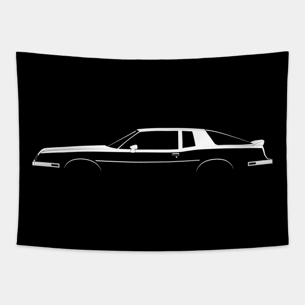 Pontiac Grand Prix 2+2 (1986) Silhouette Tapestry by Car-Silhouettes