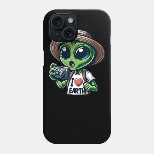 local alien i love earth Phone Case