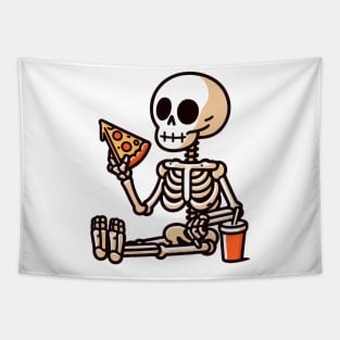 skeleton eat pizza Tapestry