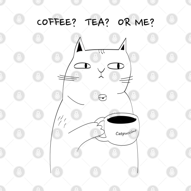 Coffee? Tea? or Me? Cat drinks Catpuccino by qoohuangyt