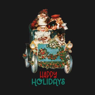 VINTAGE CHRISTMAS SANTA CAR HAPPY HOLIDAYS T-Shirt