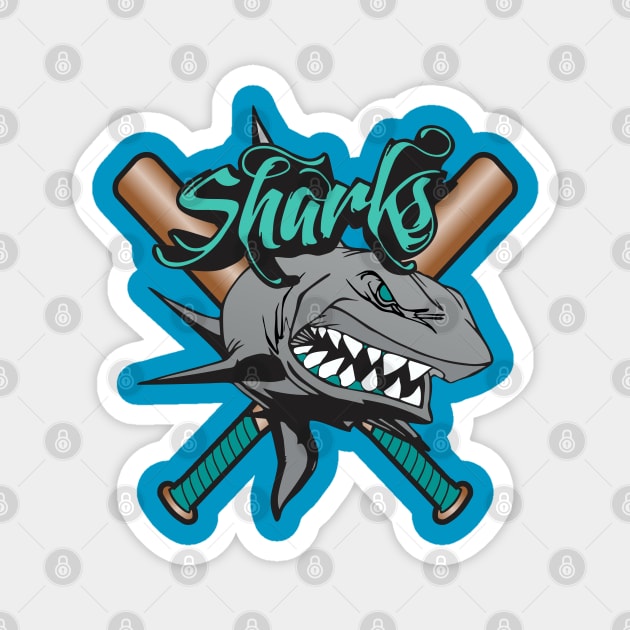 Sharks Ball Club Magnet by DavesTees