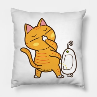 The stinky cat experience (orange version) Pillow