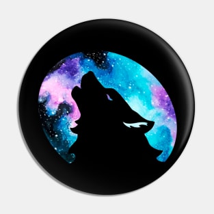 Wolf Howling at the Moon Pin