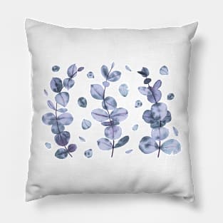 Gray Eucalyptus Leaves Pillow