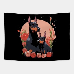 Doberman Coloring Book Tapestry