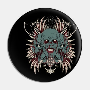 Three Face of Monsters Pin