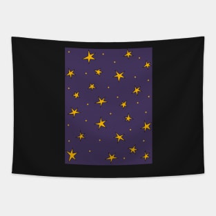 Stars in the night sky - deep royal purple Tapestry