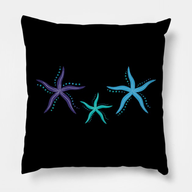 Starfish lovers on summer vacation Pillow by Xatutik-Art