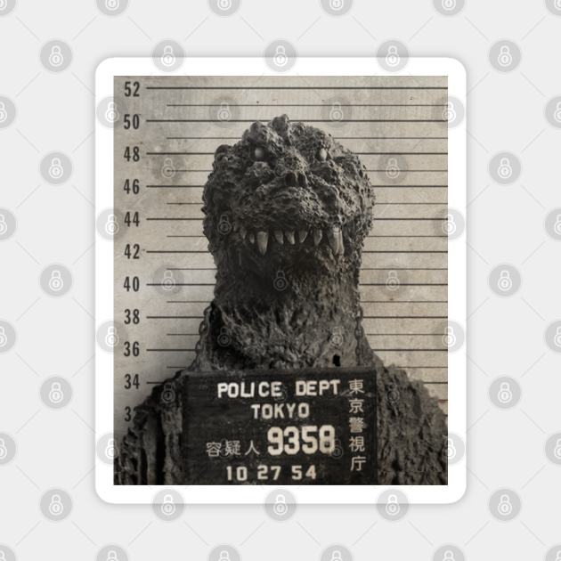 Godzilla Mugshot by © Buck Tee Originals Godzilla TeePublic